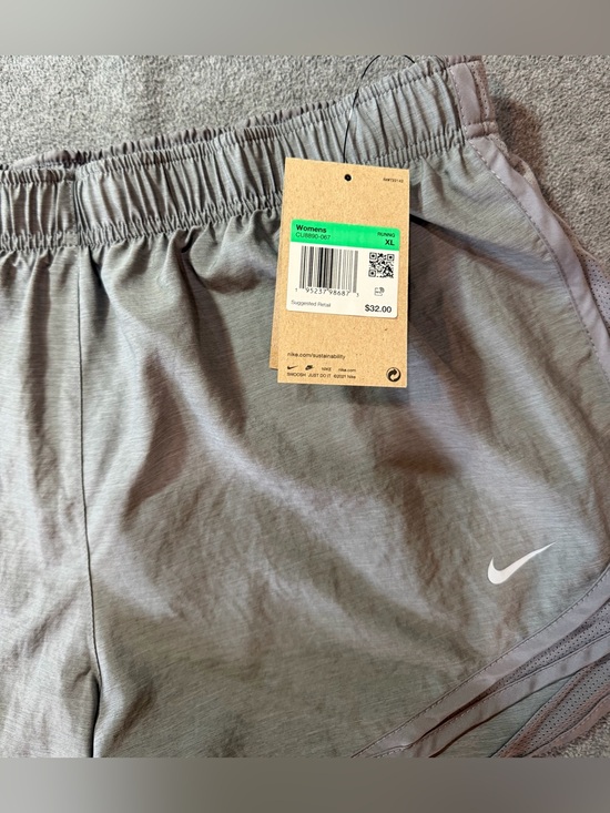 Nike Pants - Nike Women's Light Gray Athletic Shorts with White Swoosh